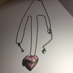 Betsy Johnson dollhouse pink enamel heart locket